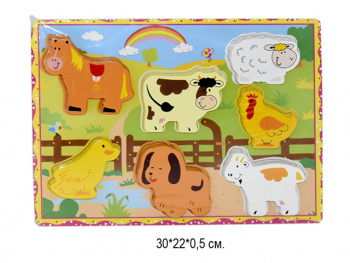 Деревянная игрушка арт. 93-90  Пазл "Дом животных"_