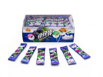 Конфета арт. 002138-4 Карамель на палочке "Виноград со сливками" 320 г в кор.#'