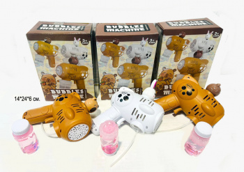 Пистолет арт. SR8703-11/12/13 Бластер с головой и мыльные пузыри в кор.•