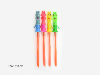 Пузыри мыльные арт. 4602 Зайка цвета микс с раздвиж. палочкой 48 см (16 шт.) шоубокс~