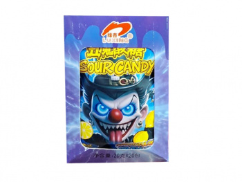 Конфета арт. 102200 "Клоун" кислая вкус лимон 20 г в пак. 20 шт. в кор.*#',